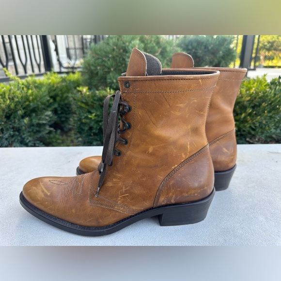 Fendi Tan/Brown Leather Oxford Dress Boots (Men’s Size 9 OR Women’s Size 10.5) - Picture 4 of 9